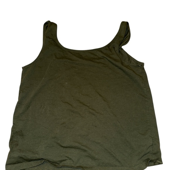 LOFT Forest Green Sleeveless Crop Tank Top - Picture 4 of 5